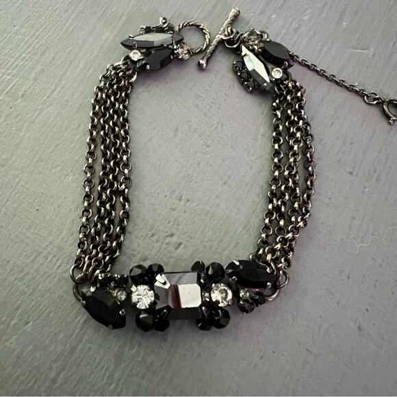 Sorrelli Crystal Black Multi Chain Bracelet - Picture 4 of 7